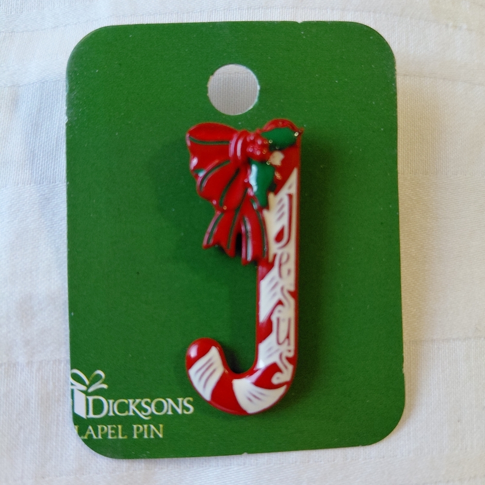 New Christmas Candy Cane Bow Brooch